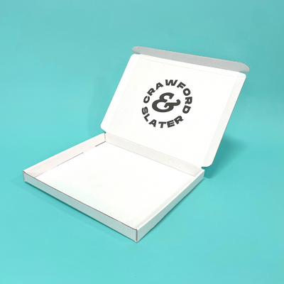 Customised Printed White Postal Boxes - 265x220x23mm - Sample