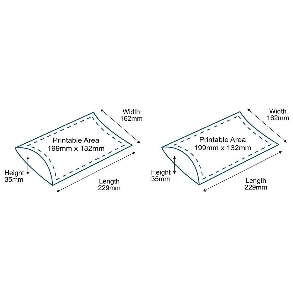 Customised Printed Brown C5 Pillow Boxes - 229x162x35mm Customised Printed Brown C5 Pillow Boxes - 229x162x35mm