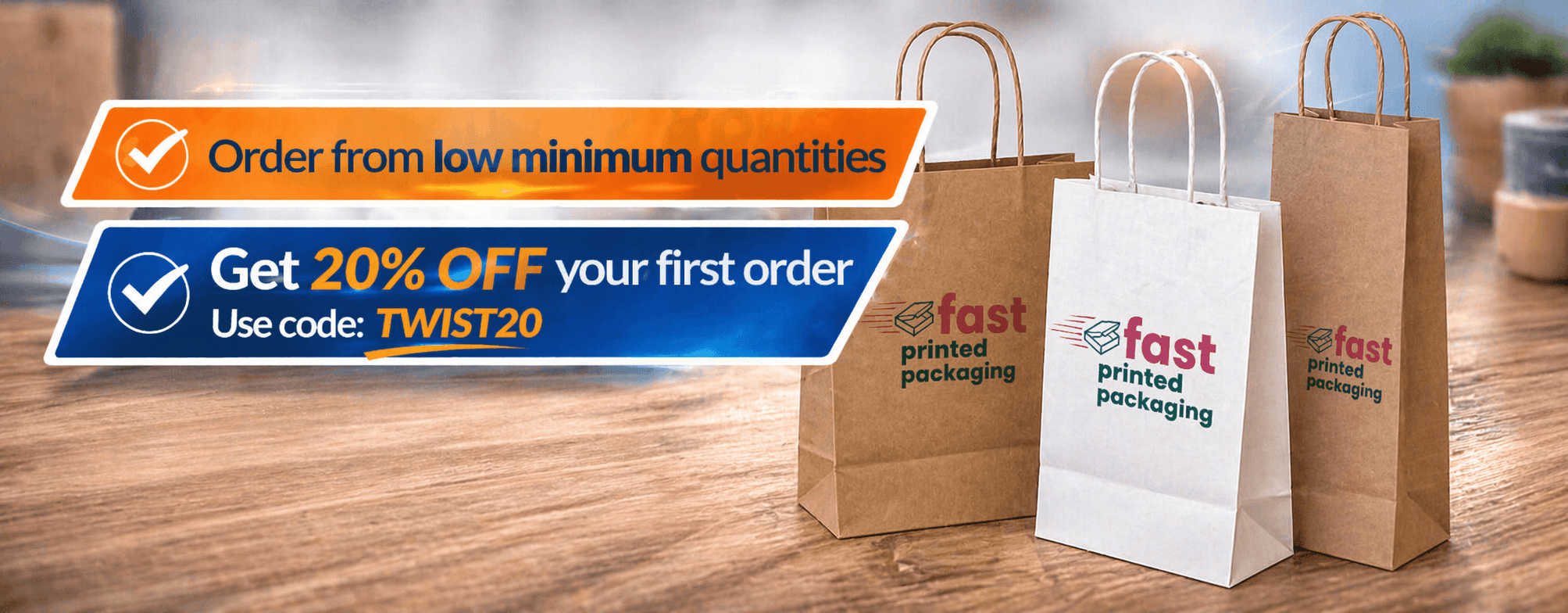 Custom Printed Twist Handle Paper Bags