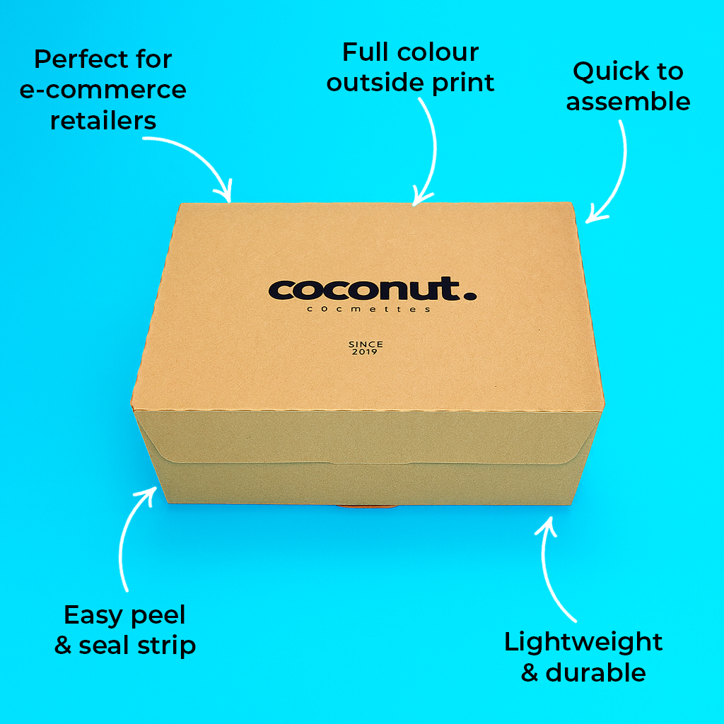 Customised Printed Brown E-Commerce Boxes - 222x150x88mm - Sample