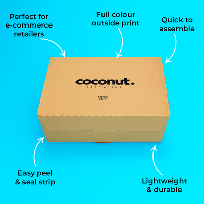 Customised Printed Brown E-Commerce Boxes - 222x150x88mm