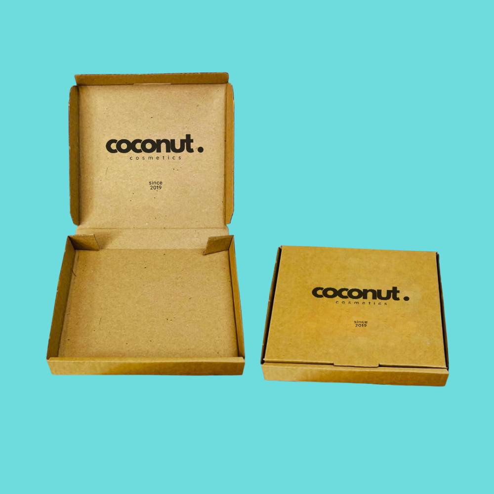 Customised Printed Brown Postal Boxes - 147x138x20mm - Sample