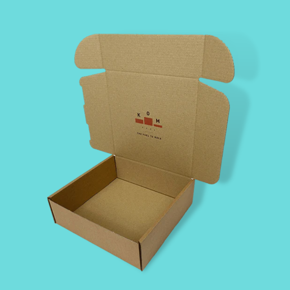 Customised Printed Brown Postal Boxes - 240x240x80mm - Sample
