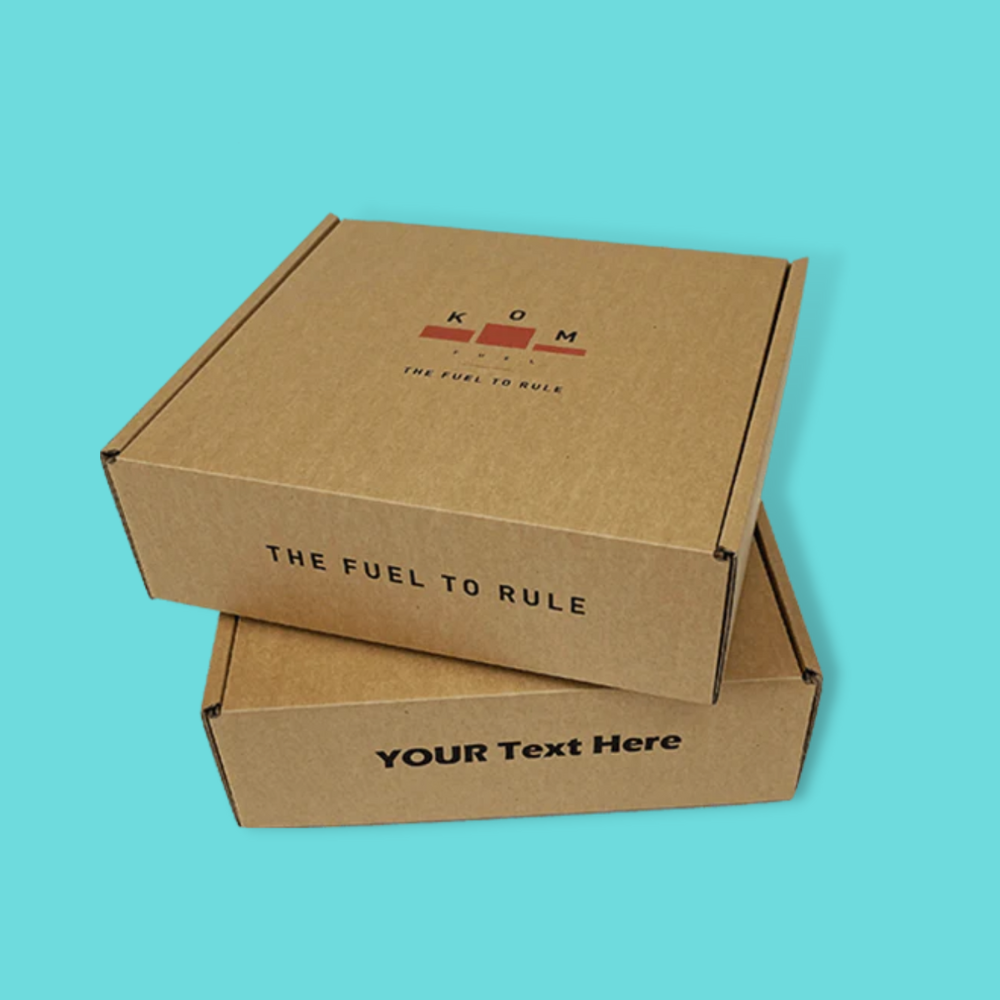 Customised Printed Brown Postal Boxes - 240x240x80mm - Sample