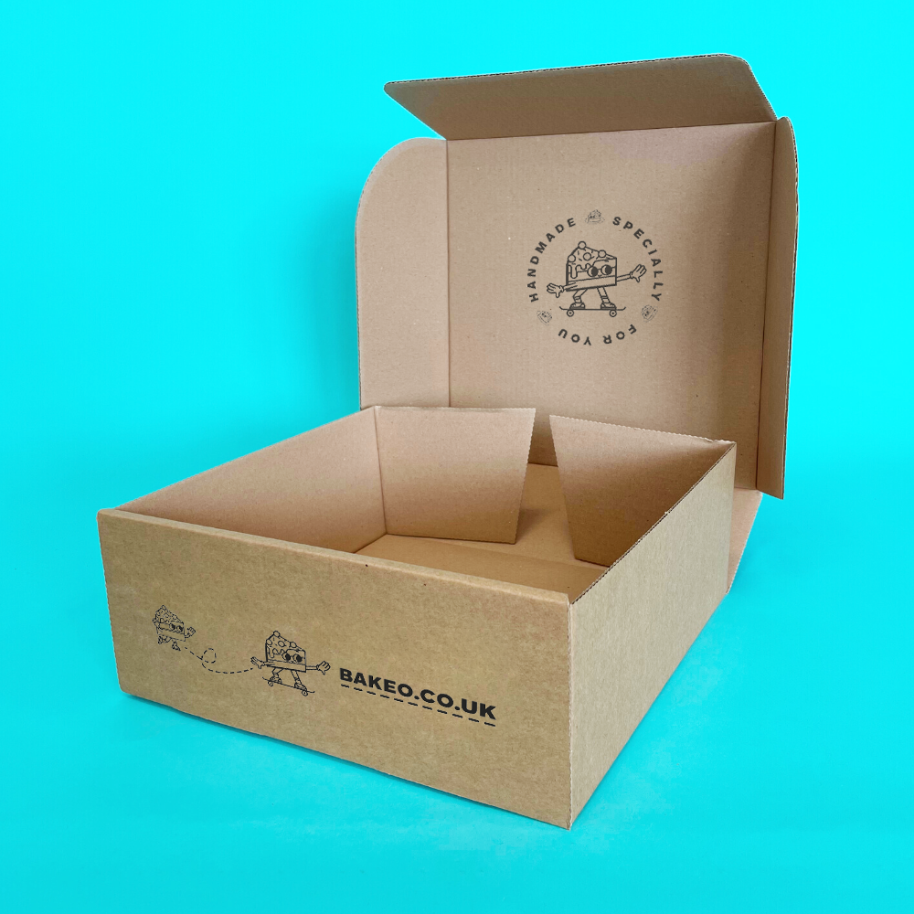 Customised Printed Brown Postal Boxes - 240x240x80mm - Sample