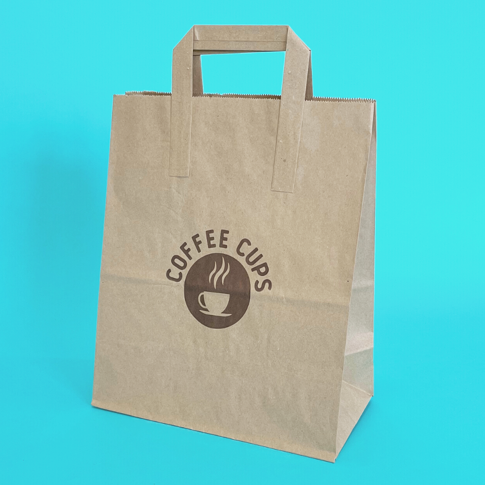 Fast Customised Printed Brown Tape Handle Paper Carrier Bags