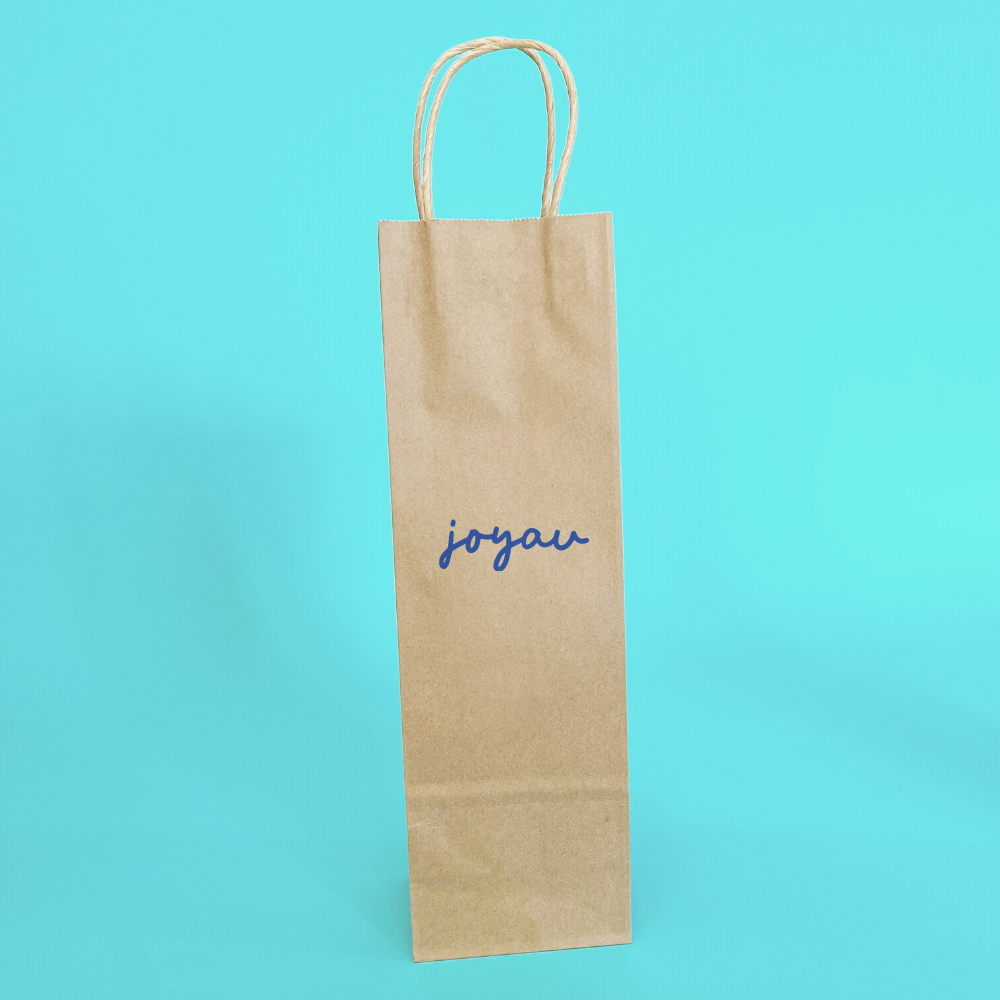 Customised Printed Brown Twist Handle Paper Carrier Bags - 110x85x360mm - Sample