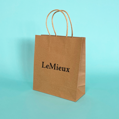 Customised Printed Brown Twist Handle Paper Carrier Bags - 190x80x210mm