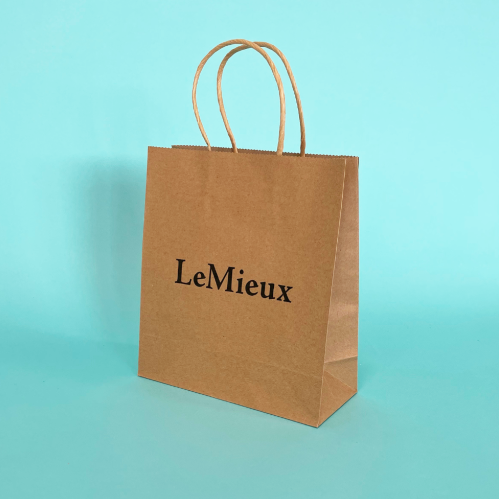 Customised Printed Brown Twist Handle Paper Carrier Bags - 190x80x210mm - Sample