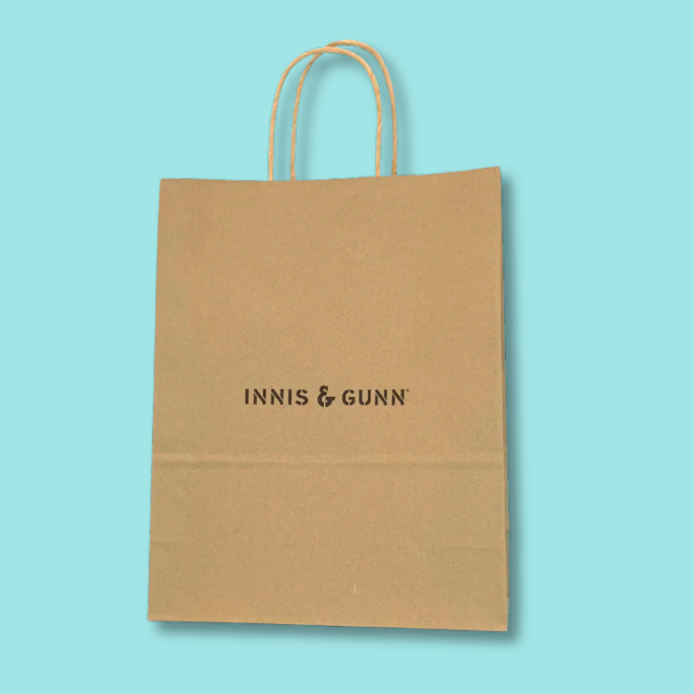 Customised Printed Brown Twist Handle Paper Carrier Bags - 240x110x310mm