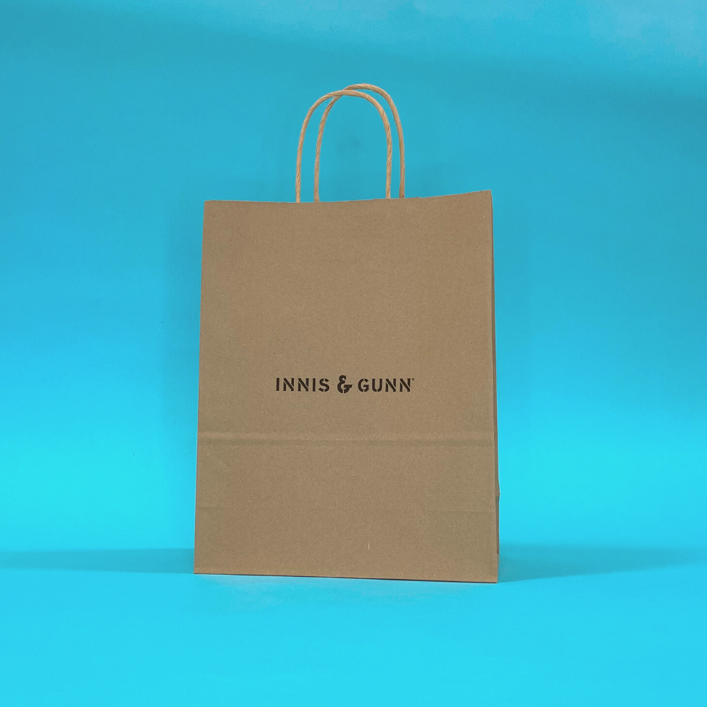 Customised Printed Brown Twist Handle Paper Carrier Bags - 240x110x310mm - Sample