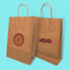 Customised Printed Ribbed Kraft Premium Brown Twist Handle Paper Carrier Bags - 220x100x330mm - Sample