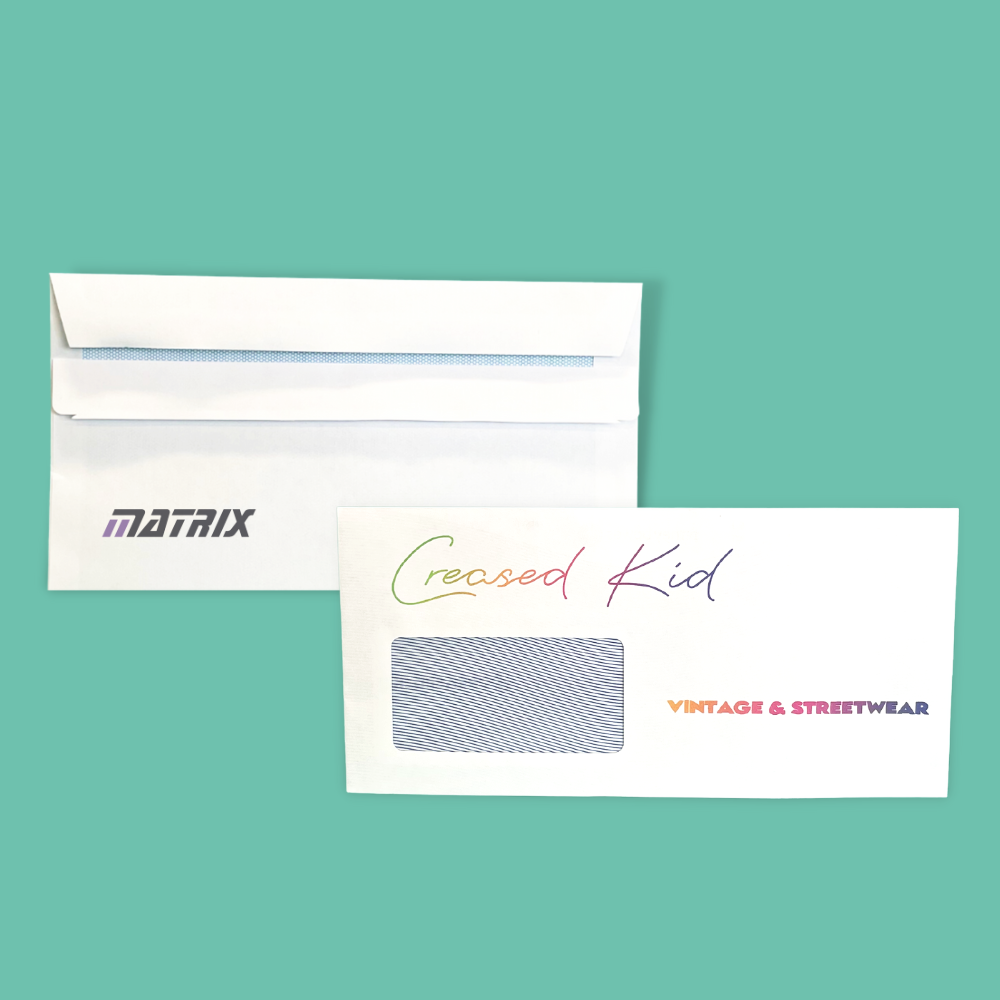 Customised Printed Self Seal DL Windowed Wallet Envelopes - 110x220mm - Sample