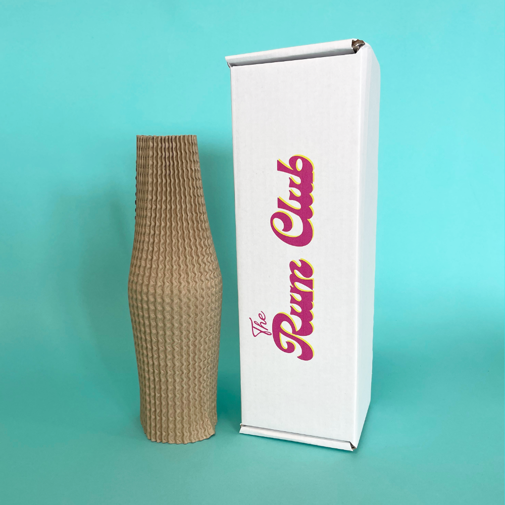 Customised Printed Single Bottle Corrugated Sleeves Packaging Kit - Includes Corrugated Bottle Sleeves & White Postal Boxes - Sample