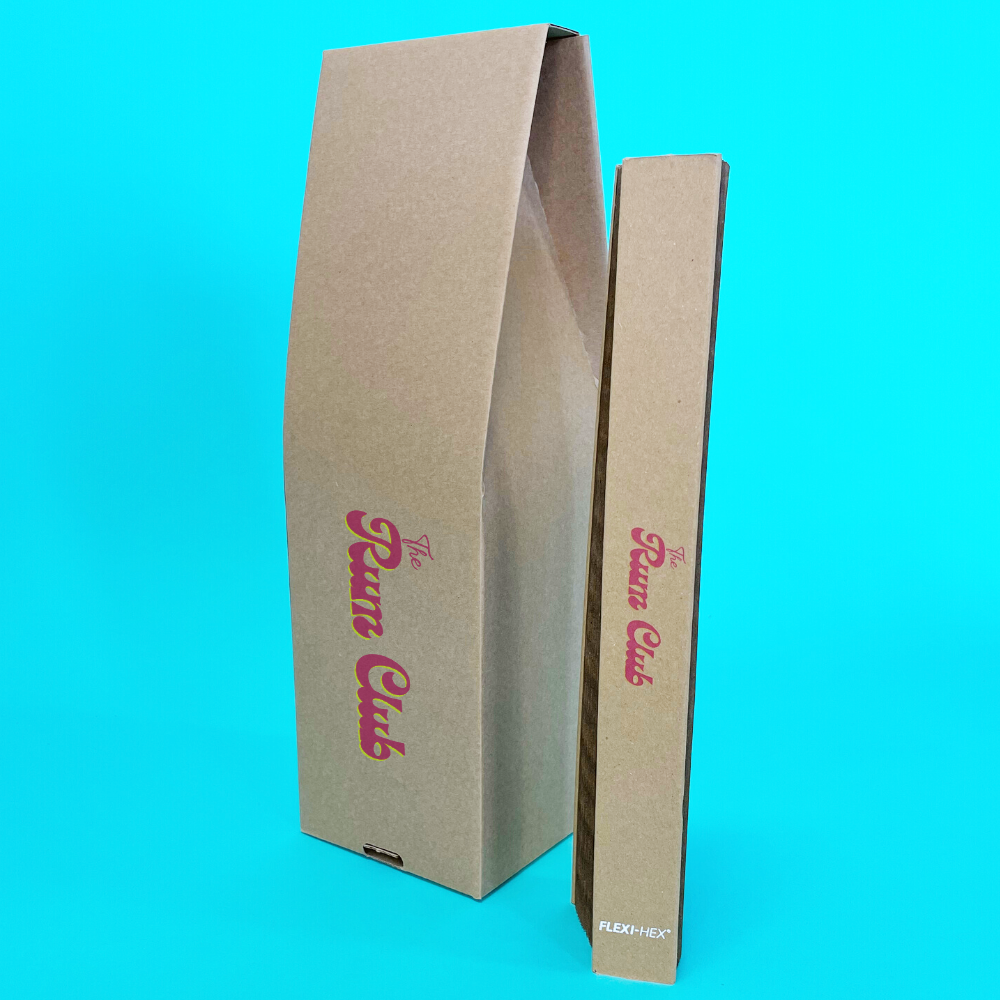 Customised Printed Single Bottle Flexi-Hex Sleeves Packaging Kit - Includes Flexi-Hex Sleeves & Brown Pinch Top Boxes