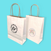 Customised Printed White Kraft Premium Twist Handle Paper Carrier Bags - 185x80x240mm