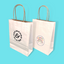 Customised Printed White Kraft Premium Twist Handle Paper Carrier Bags - 220x100x330mm