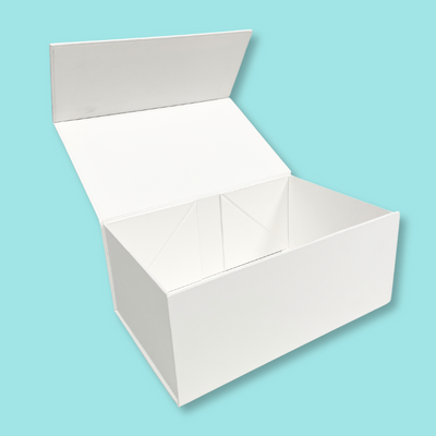 Customised Printed White Magnetic Boxes - 180x125x70mm