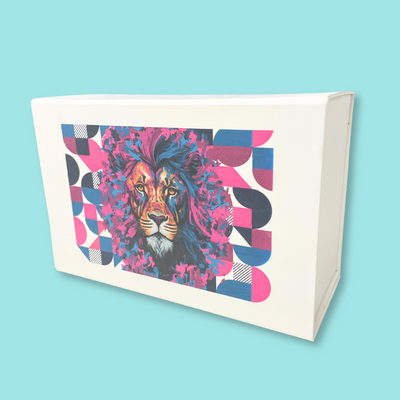 Customised Printed White Magnetic Boxes - 210x135x95mm