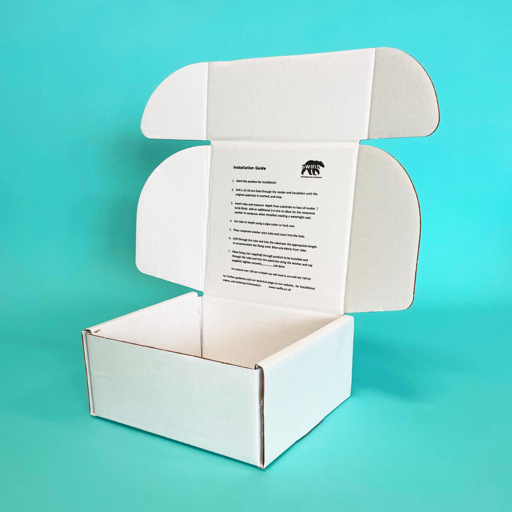 Customised Printed White Postal Boxes - 160x150x75mm - Sample