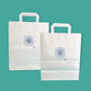 Customised Printed White Tape Handle Paper Carrier Bags - 218x120x270mm