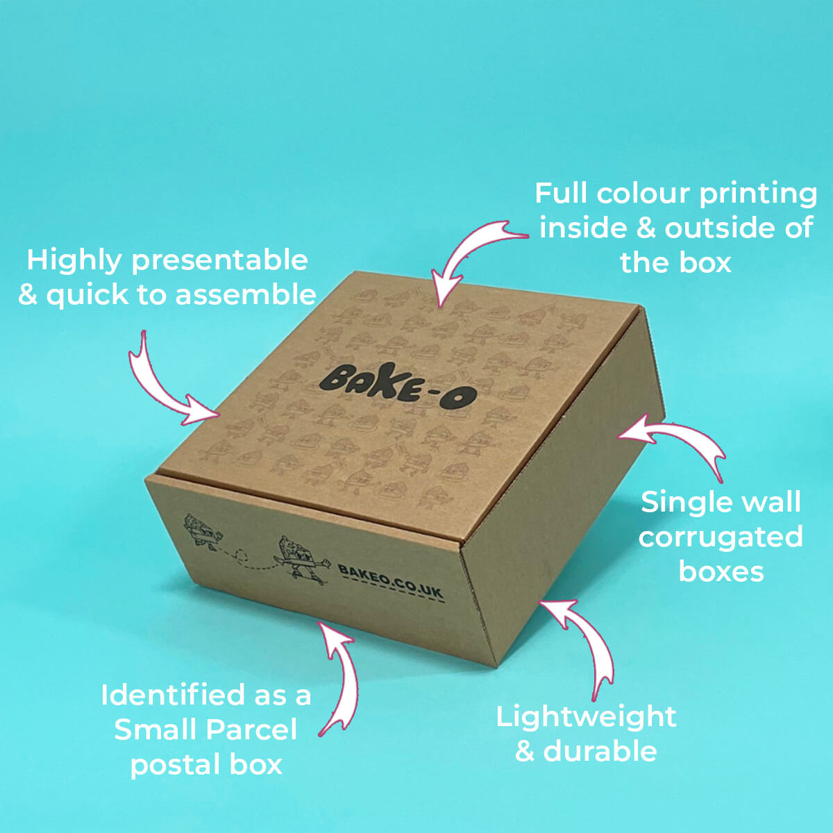 Customised Printed Brown Postal Boxes - 254x254x102mm - Sample