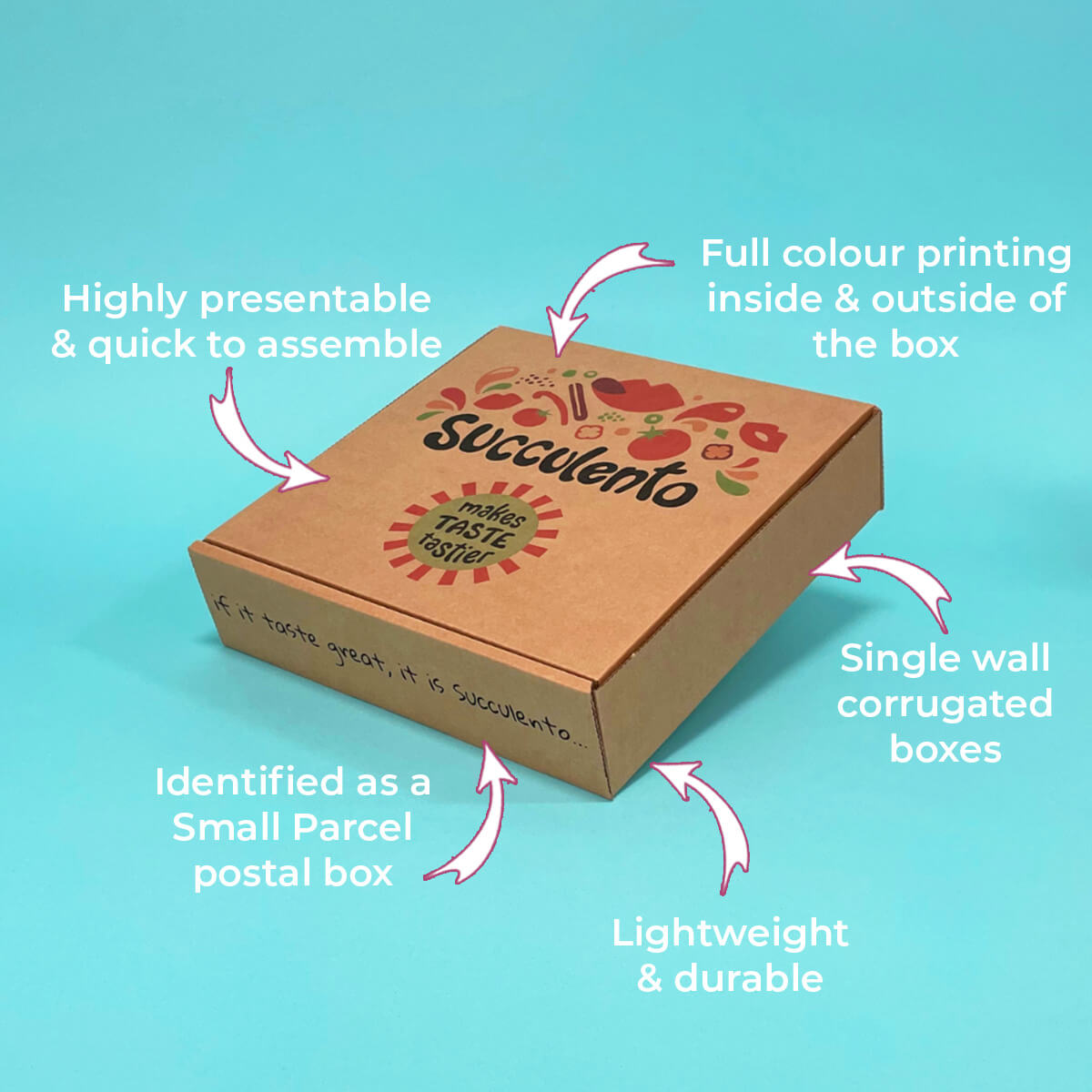 Customised Printed Brown Postal Boxes - 254x254x76mm - Sample