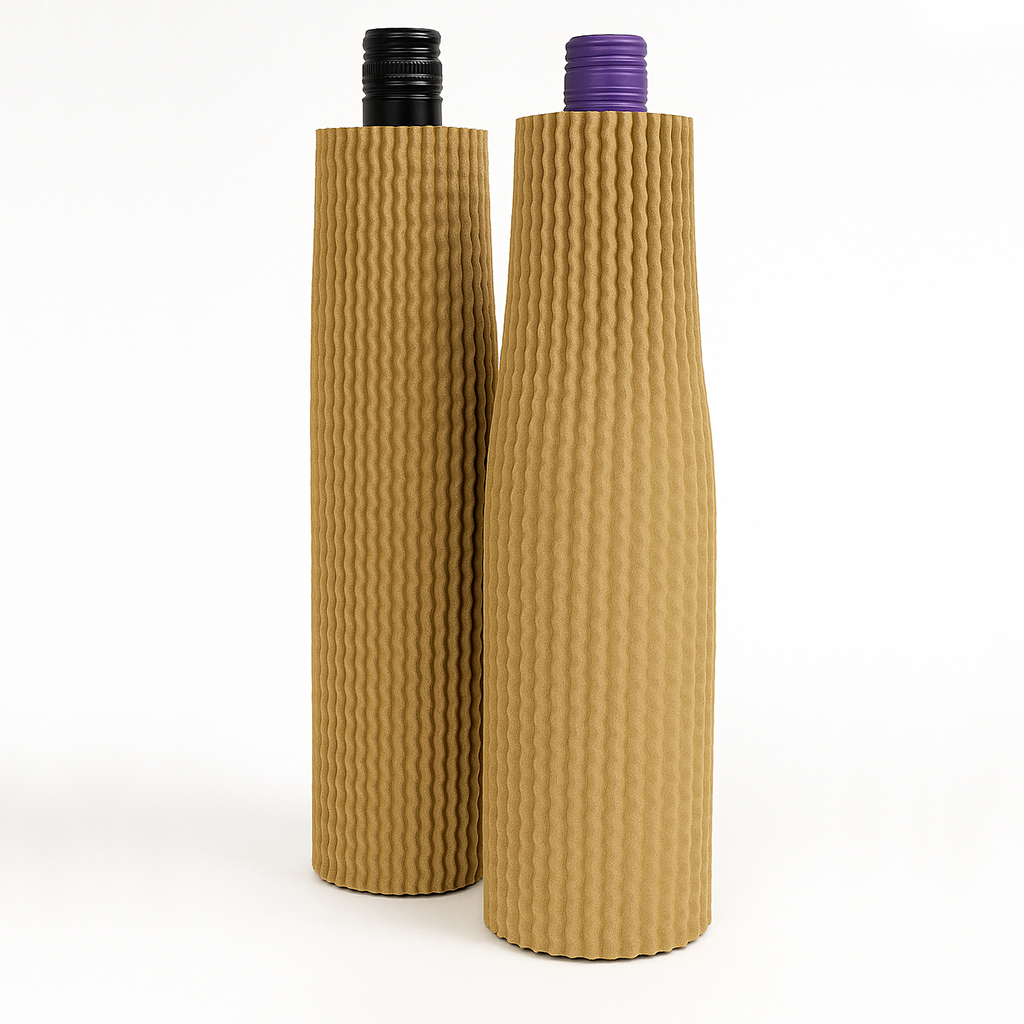 Single Bottle Corrugated Sleeves Kit - Includes Corrugated Bottle Sleeves &amp; Brown Postal Boxes
