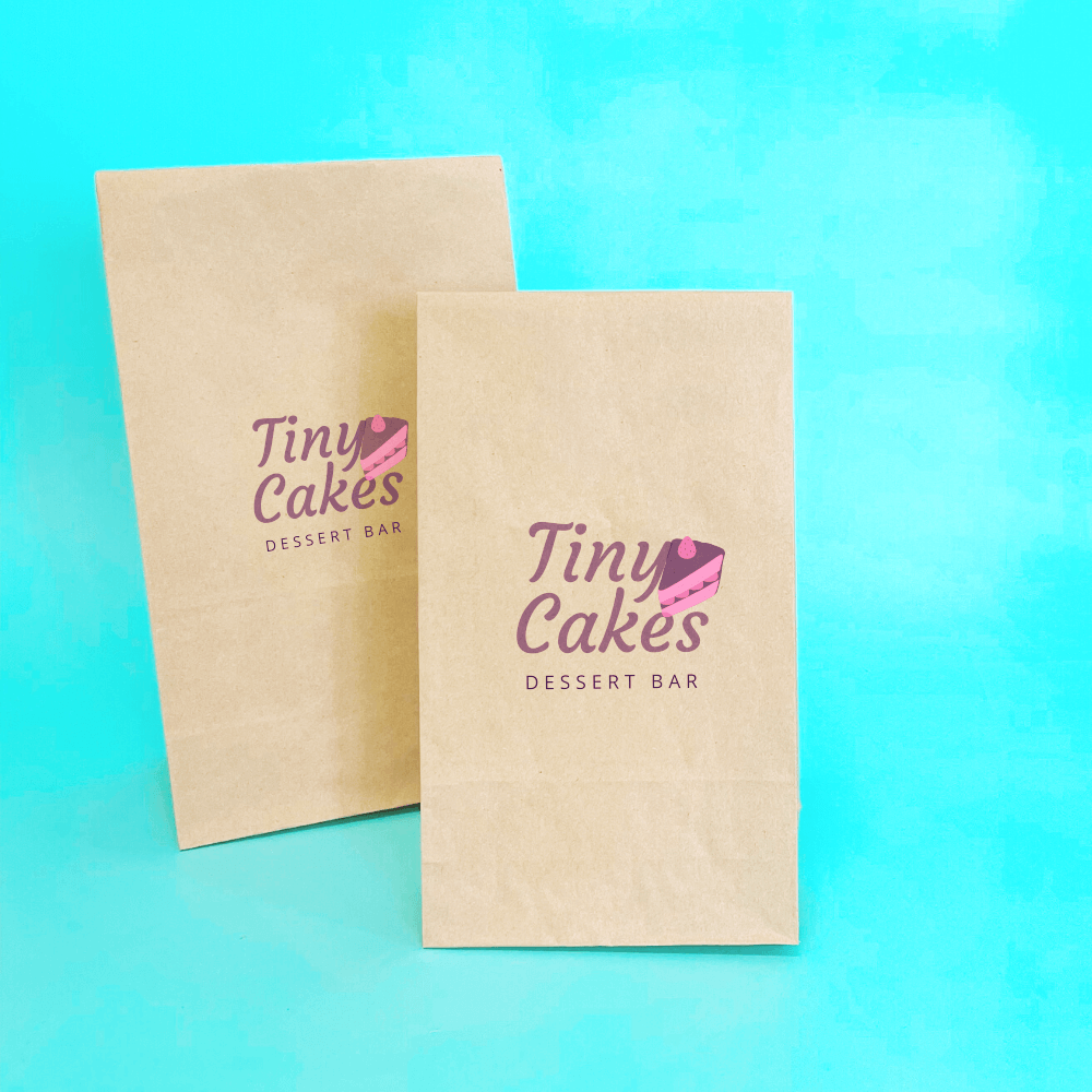 Customised Printed Brown Paper Bags - 215x90x385mm