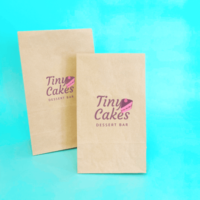 Customised Printed Brown Paper Bags - 150x65x305mm - Sample