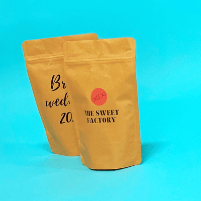 Customised Printed Brown Paper Stand-Up Pouches - 160x230x90mm