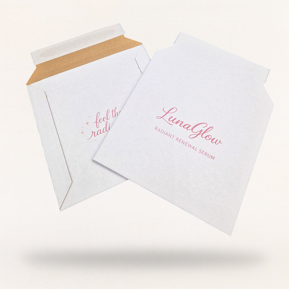 Customised Printed White Cardboard Envelopes Printed Sample