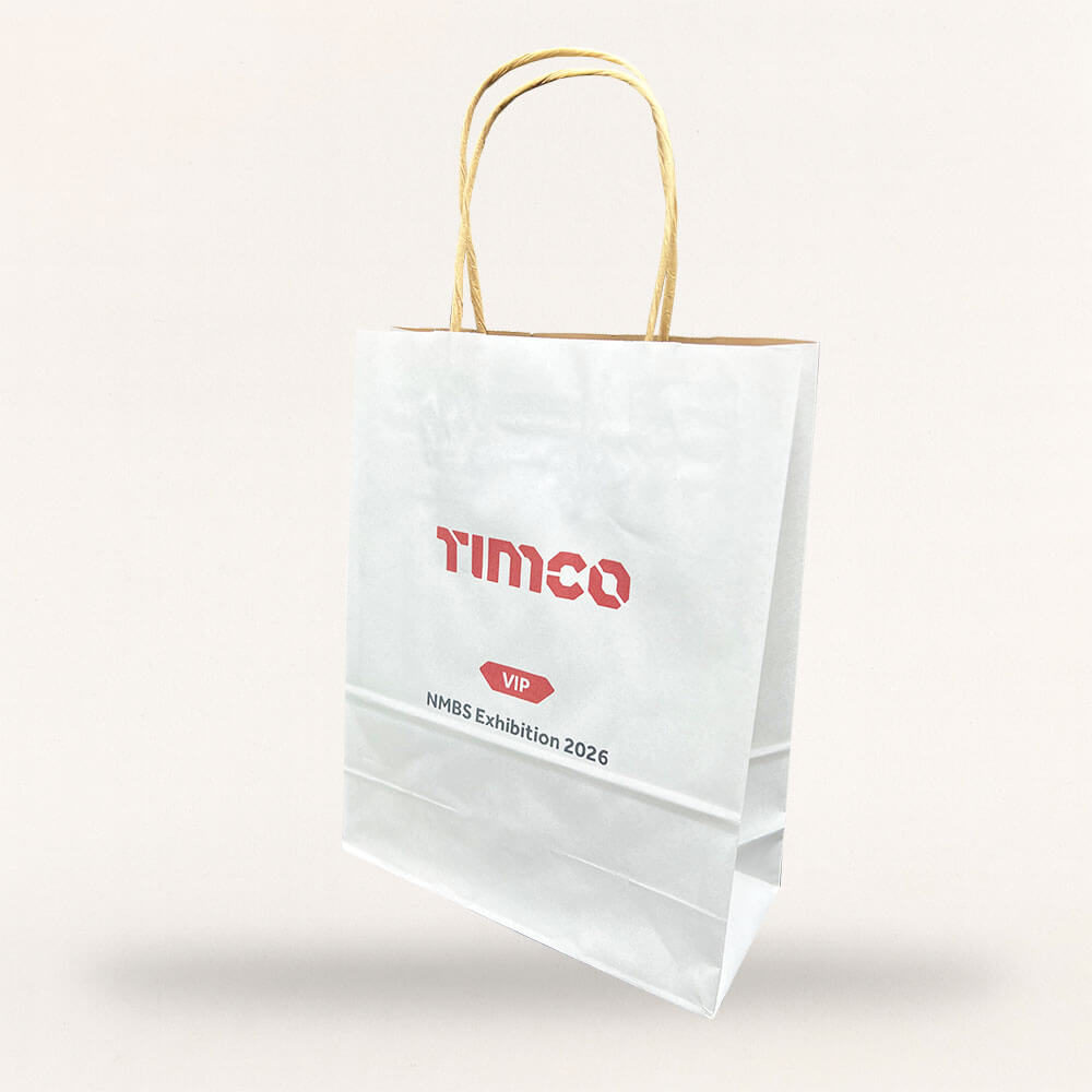 Customised Printed Premium Twist Handle Paper Carrier Bags Printed Sample