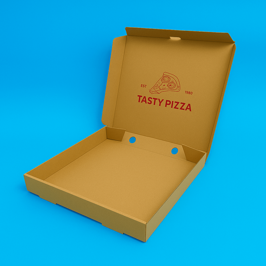 Customised Printed Brown 12 Inch Pizza Boxes - 305x305x38mm - Sample