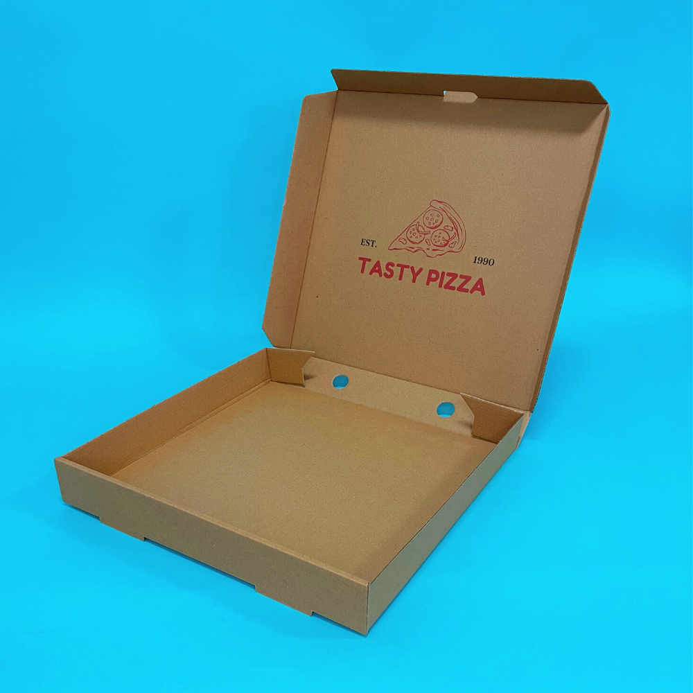 Customised Printed Brown 12 Inch Pizza Boxes - 305x305x38mm