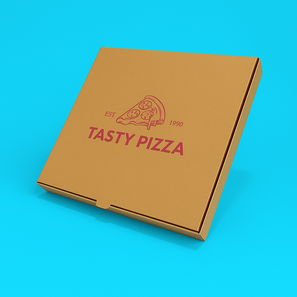 Customised Printed Brown 12 Inch Pizza Boxes - 305x305x38mm - Sample