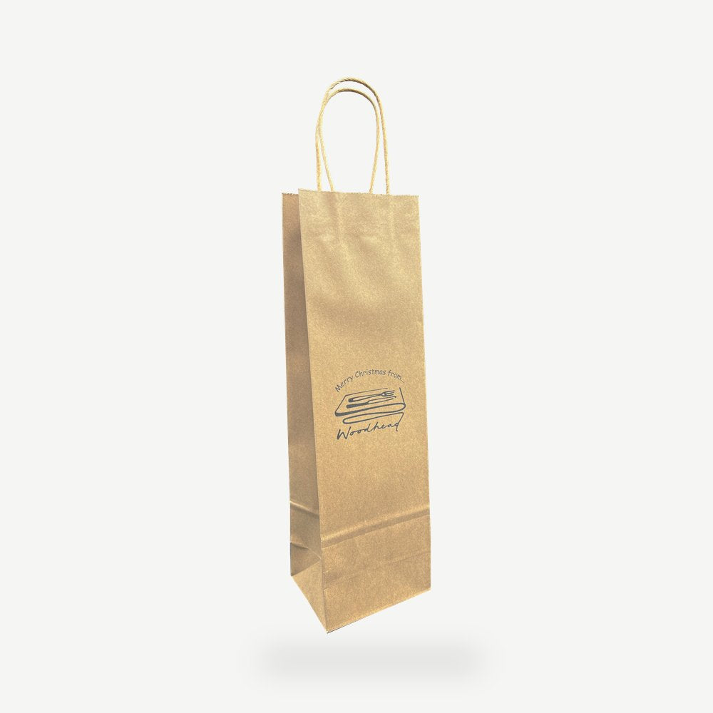 Customised Printed Wine Bottle Paper Carrier Bags