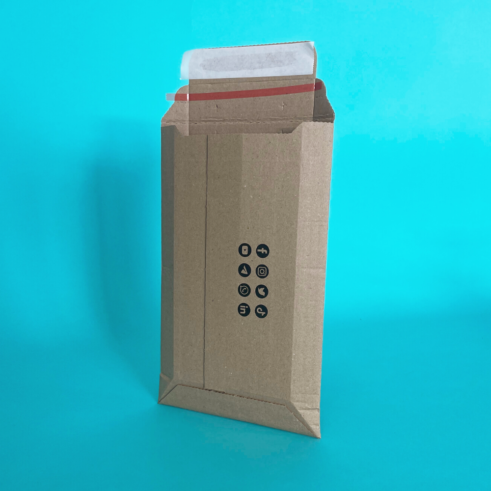 Customised Printed Corrugated Pocket Envelopes - 250x150mm