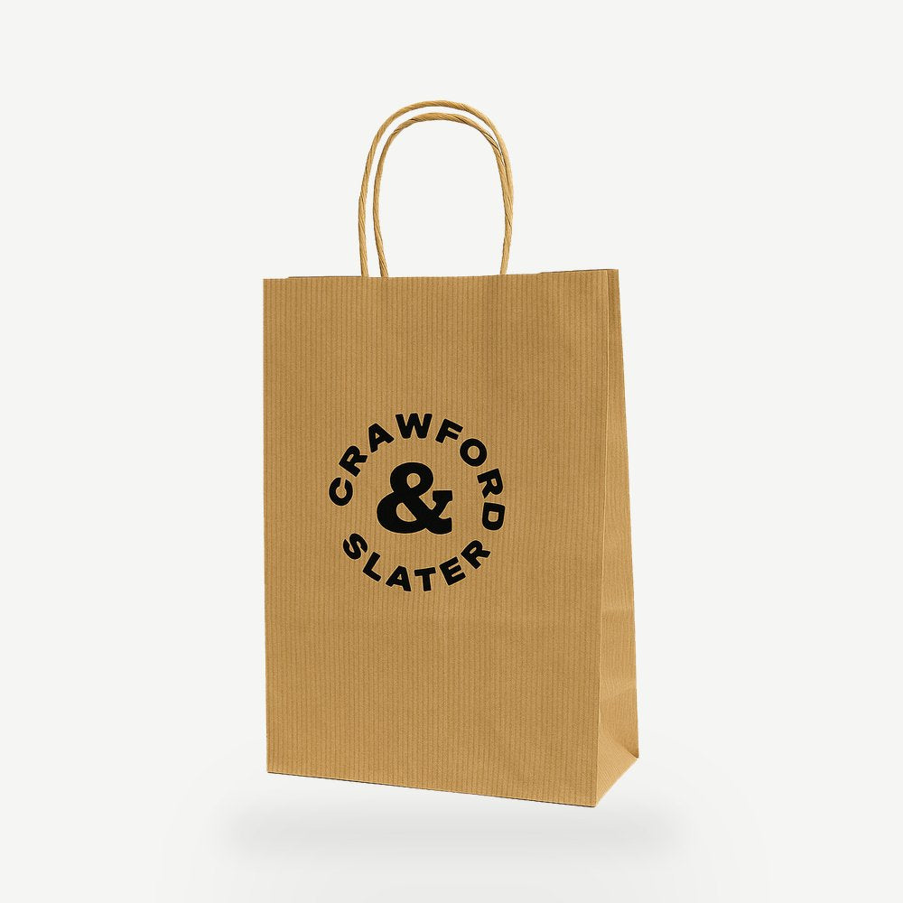 50 X Brown Kraft Paper Carrier Bags With Twisted Handles – Medium Size 260x110x340mm, 100gsm Durable Stock