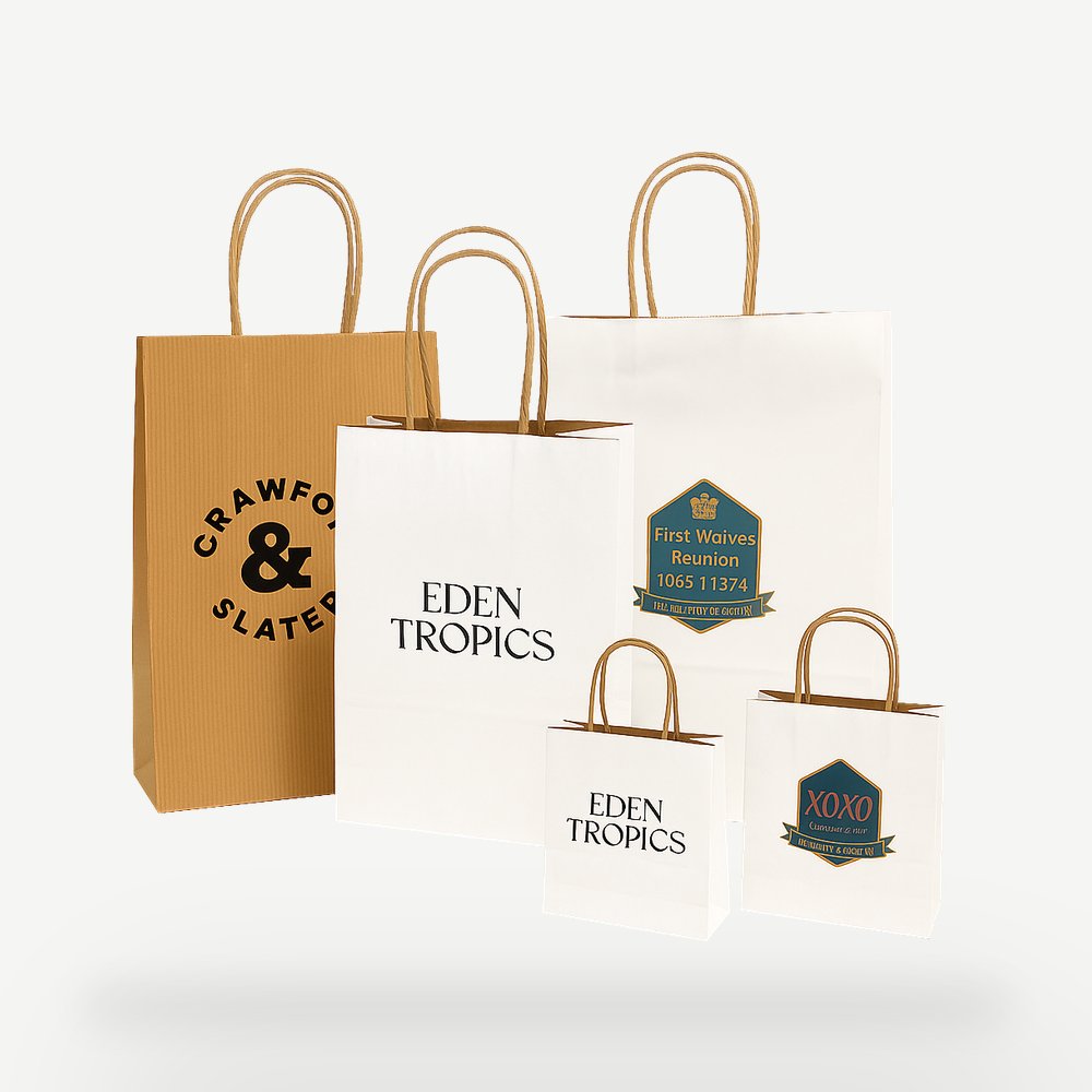 Customised Printed Premium Twist Handle Paper Carrier Bags