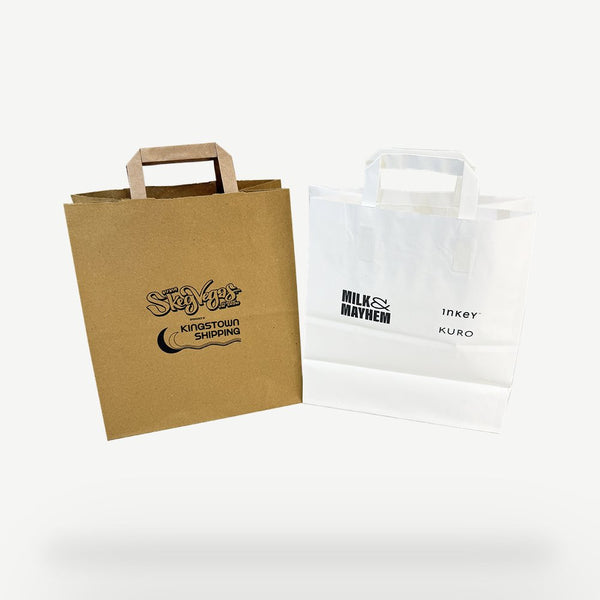 Customised Tape Handle Paper Carrier Bags Sample