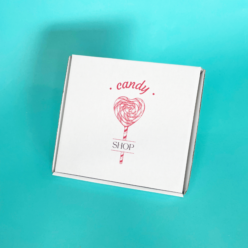 Customised Printed White Postal Boxes - 175x165x22mm