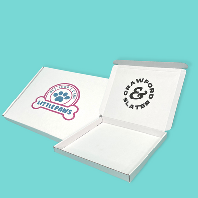Customised Printed White Postal Boxes - 220x206x22mm