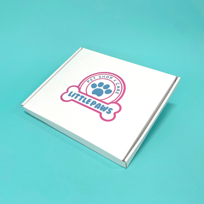 Customised Printed White Postal Boxes - 265x220x23mm