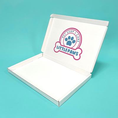 Customised Printed White Postal Boxes - 330x220x23mm
