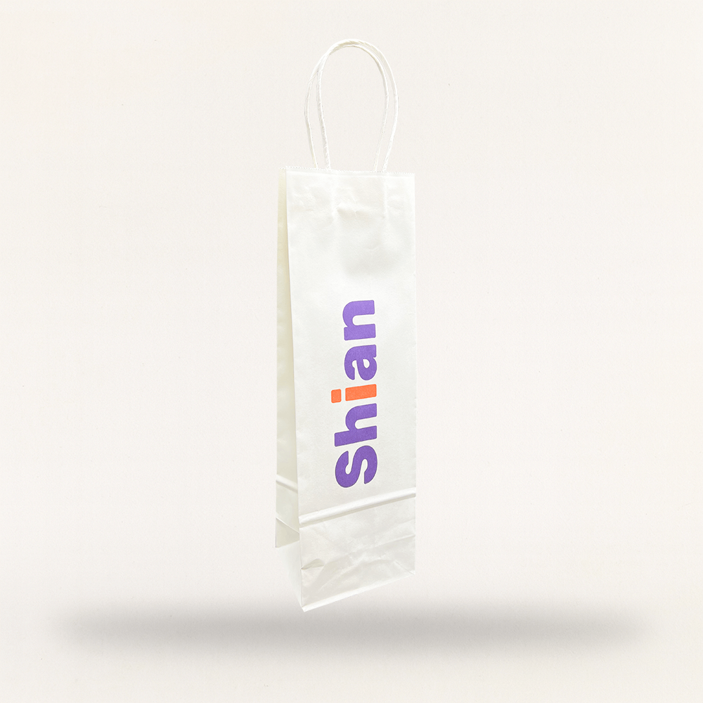 Customised Printed Wine Bottle Paper Carrier Bags