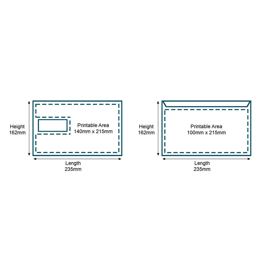 Customised Printed Gummed Folding Inserting Machine C5 High Windowed Envelopes - 162x235mm