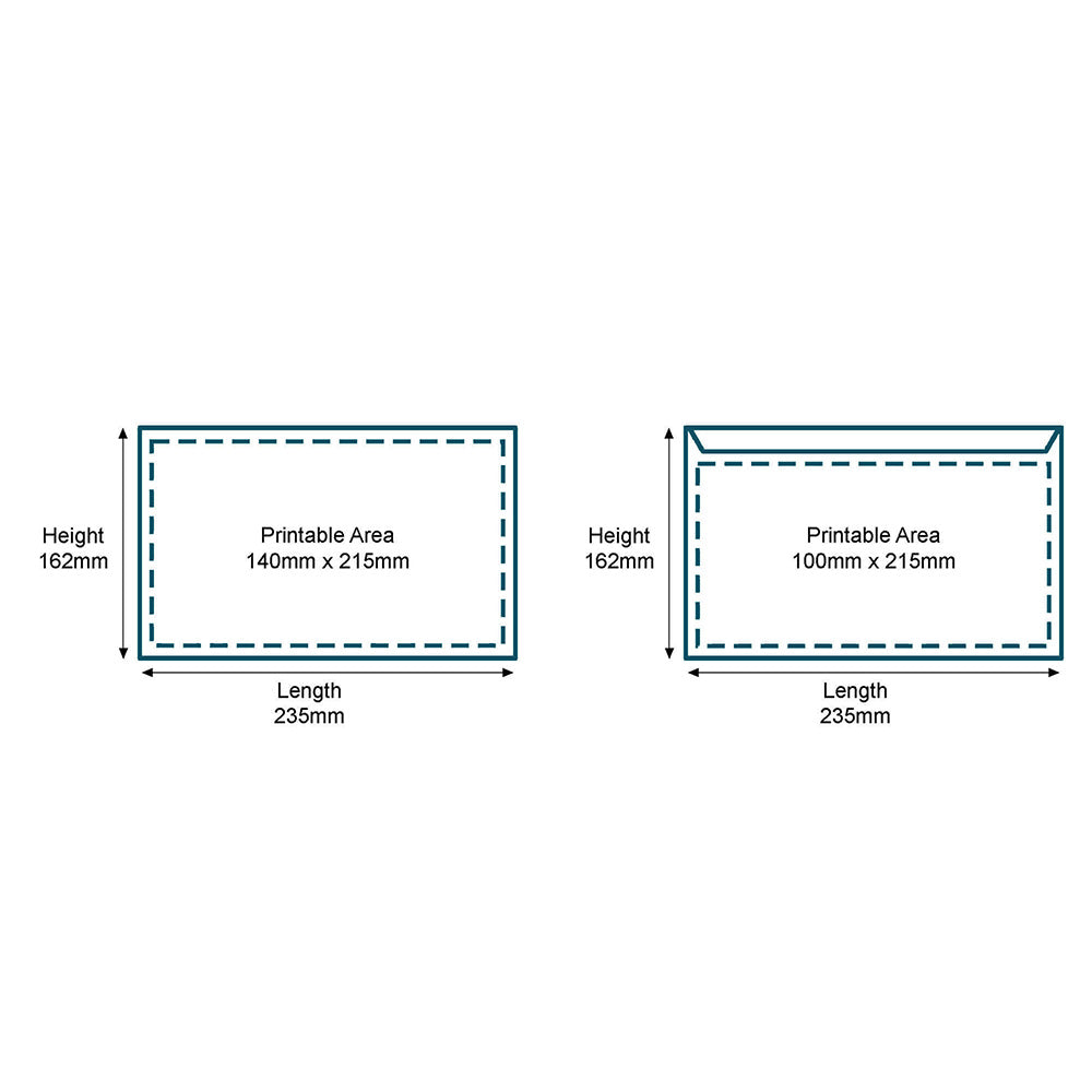 Customised Printed Gummed Folding Inserting Machine C5 Non Windowed Envelopes - 162x235mm - Sample