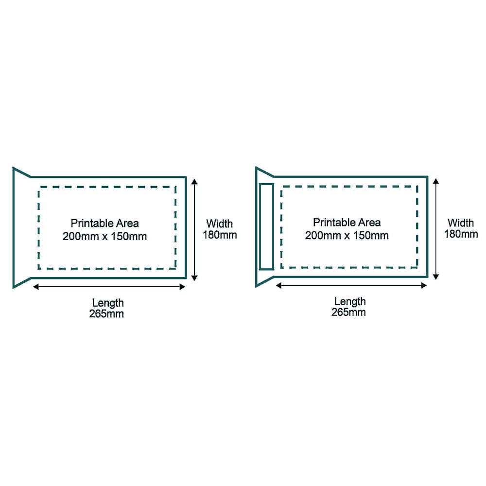 Customised Printed White Padded Envelopes - 180x265mm