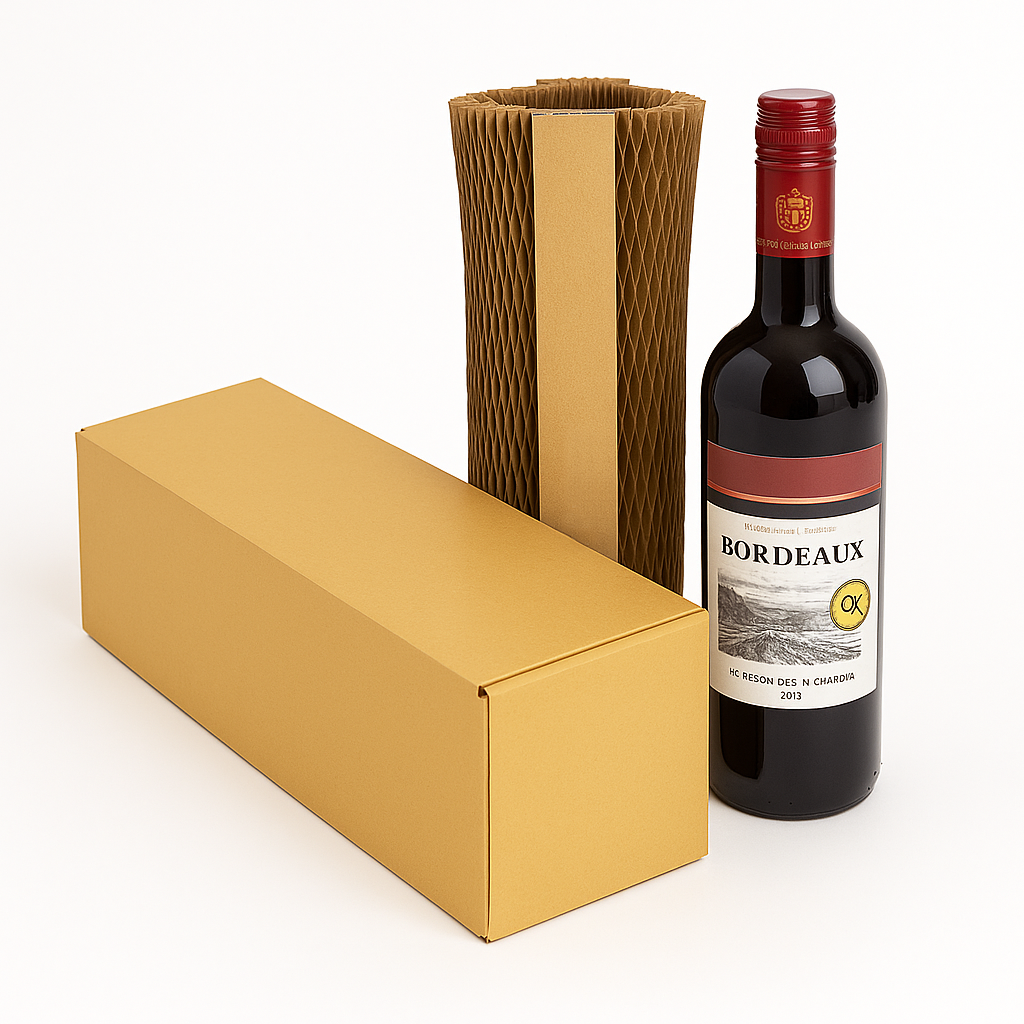 Single Bottle Flexi-Hex Sleeves Kit - Includes Flexi-Hex Bottle Sleeves &amp; Brown Postal Boxes